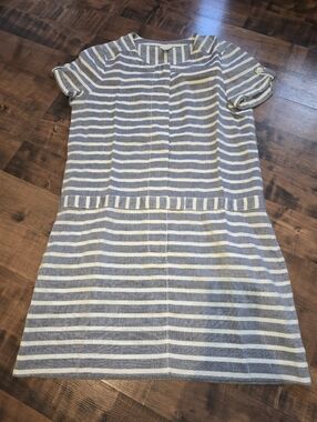 ​J.Crew Shirt Dress [Size 8] Nautical Blue Stripe Coastal 100% Cotton